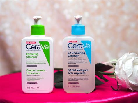 cerave hydrating cleanser and cerave sa smoothing cleanser review beauty geek uk