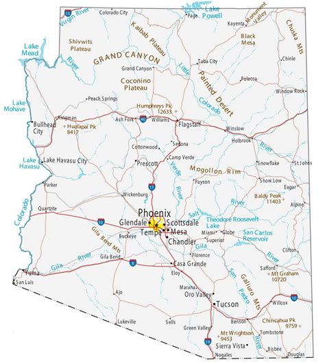 Arizona Map In Usa Wilow Kaitlynn