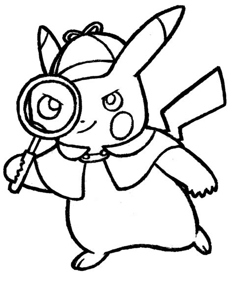 Happy Pikachu Coloring Page Anime Coloring Pages