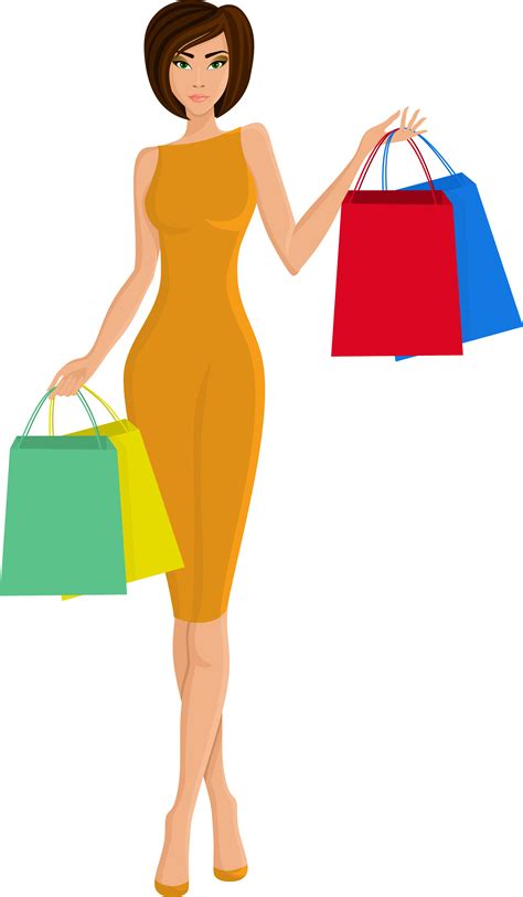 Chica Compras Vector Dibujos Animados Transparente Png Png Mart