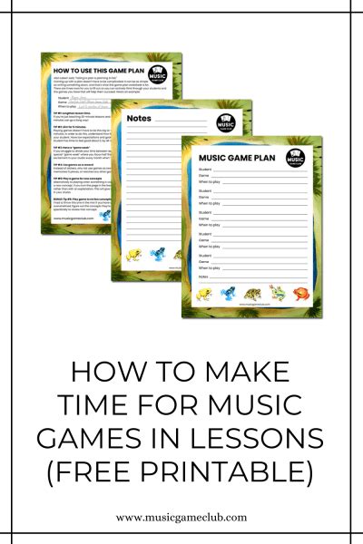 How To Make Time For Music Games In Lessons Music Game Club