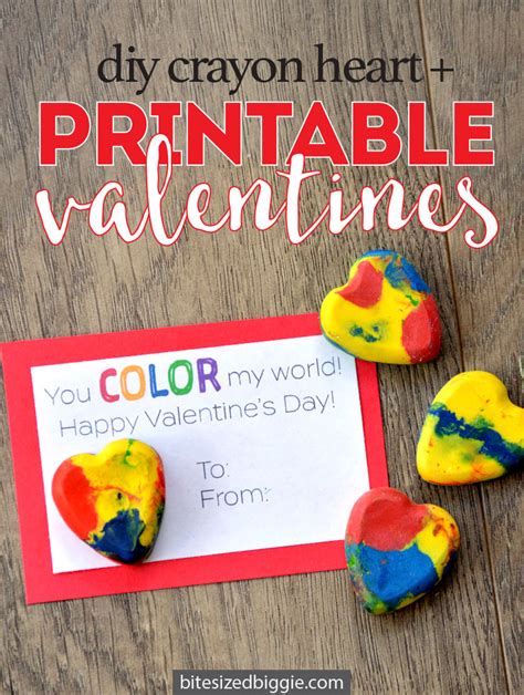 Easy Diy Crayon Valentine Free Printable Bite Sized Biggie