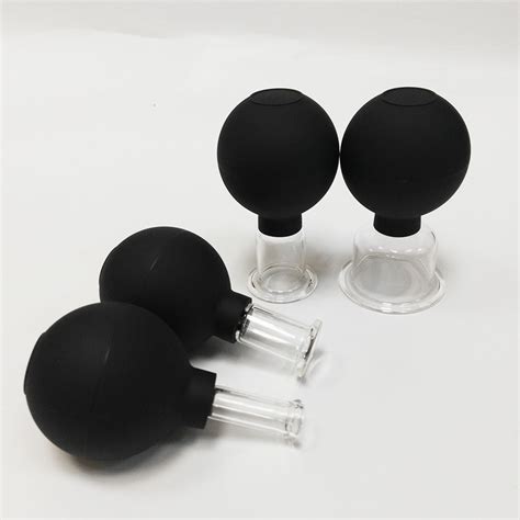4 Glass Facial Vacuum Suction Cups Face Massage Pvc Cupping Therapy Set China Cupping Therapy