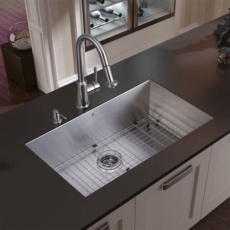 Vigo Undermount Stainless Steel Kitchen Sink Faucet Grid Strainer