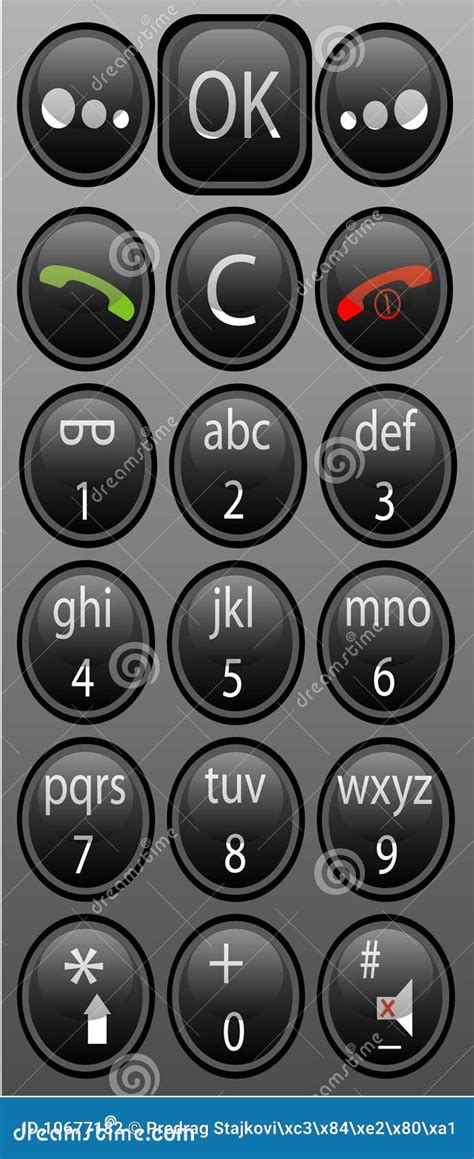 A Phone Keypad Vector Illustration Numbers From 0 To 9 Squared Buttons