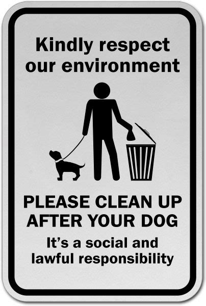 Please Clean Up After Your Dog Sign F7594 By