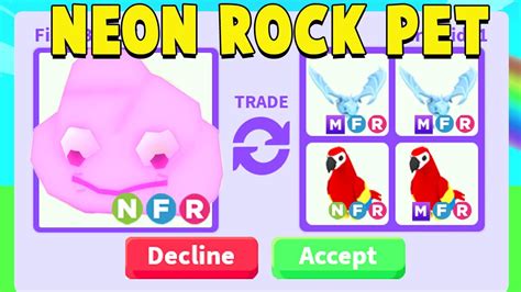 Trading Neon Rock Pet In Adopt Me Youtube