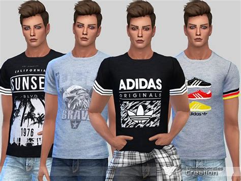 Pinkzombiecupcakes Jamesmen T Shirts Sims 4 Male Clothes Sims 4