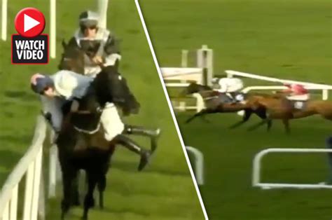 Horse Racing Irish Jockey Falls Off But Still Manages To Win Clonmel