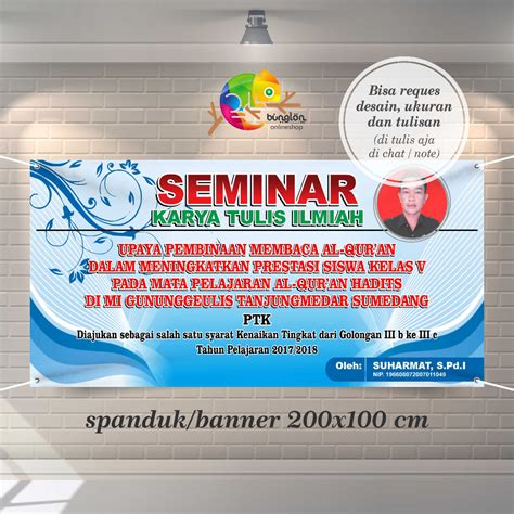 Jual 200x100 Spanduk Banner Seminar Karya Ilmiah Bisa Custom Shopee