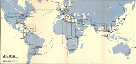 Map Of All Lufthansa Flight Routes In 1967 Reurope