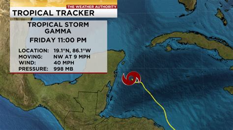 tropical storm gamma forms in the nw caribbean