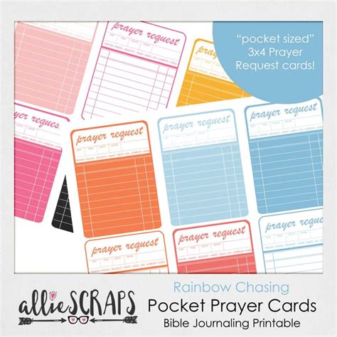 Rainbow Chasing Pocket Prayers Card Printable Alliescraps Shop
