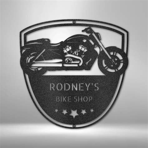Motorcycle Sign Personalized Metal Sign Biker Monogram Never Sto