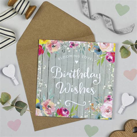 Sage Garden Birthday Wishes Card By Michelle Fiedler Design