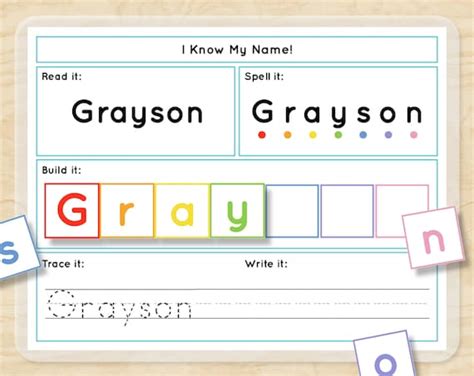 Custom Name Tracing Builder I Can Spell My Name Puzzle First Etsy