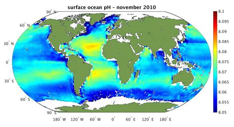 Lacidification Des Océans Cartographiée Par Les Satellites