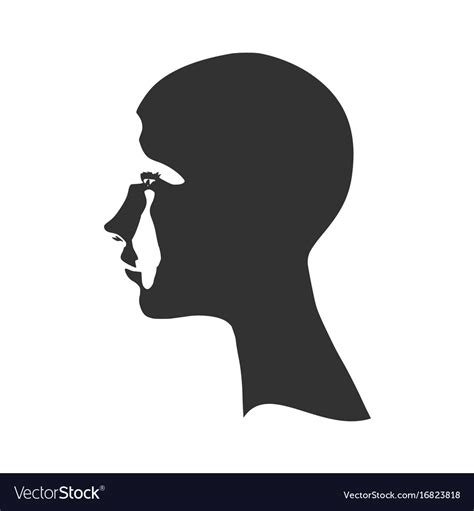 Silhouette Of A Female Head Face Side View Vector Image