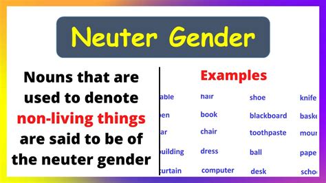 Neuter Gender With Examples Neuter Gender In English Grammar Definition Of Neuter Gender