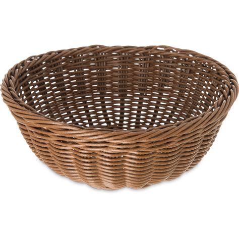 655325 Woven Baskets Round Basket 9 Tan Carlisle Foodservice