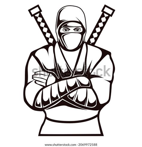 Shadow Ninja Warrior Vector Illustration Black Stock Vector Royalty