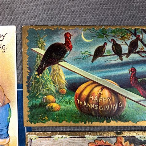 thanksgiving vintage postcards set of 5 etsy