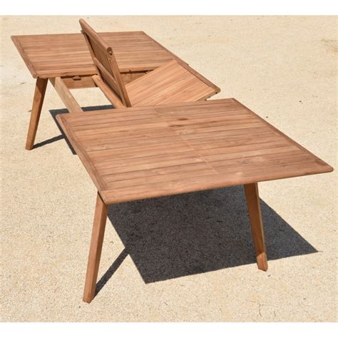 Table de jardin en teck massif avec rallonge L180240 Givex