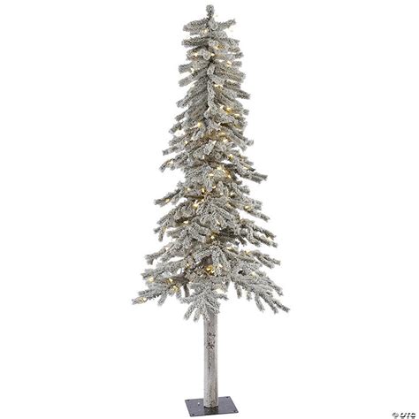 Vickerman 6 Flocked Alpine Christmas Tree With Warm White