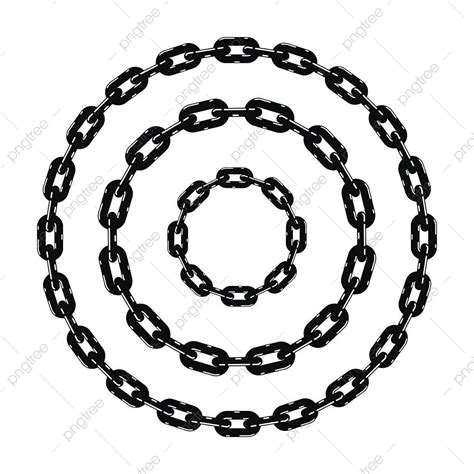 Vector Set Of Black And White Metal Chain Borders Element Borders