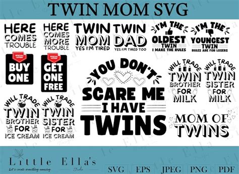 Twin Bundle Svg Twins Svg Twin Mom Svg Twin Mama Svg Twin Etsy
