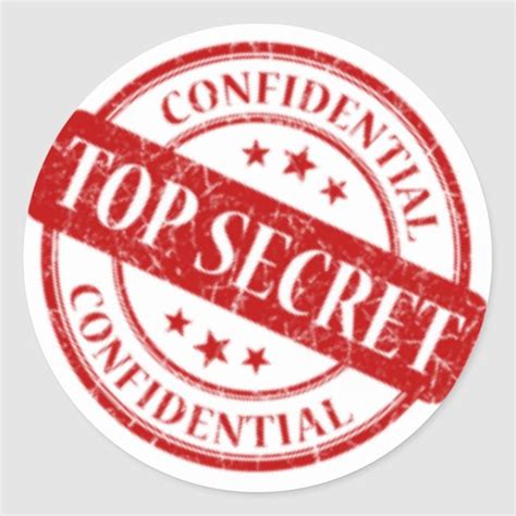 Top Secret Confidential Stamp White Red Classic Round Sticker Zazzle