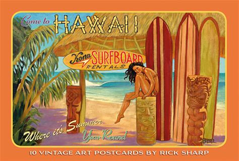 hawaiian boxed postcards hawaii rick sharp vintage collection
