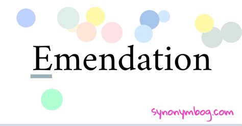 Synonym For Emendation