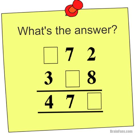 Brain Teaser Picture Logic Puzzle Whats The Answer Math Whats