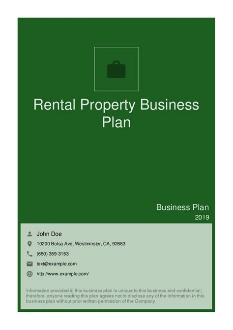 Buy To Let Business Plan Example Rental Property Business Plan Example