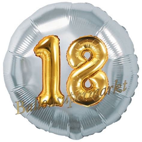 Luftballon Jumbo 3d Gold Und Silber Zum 18 Geburtstag Jumbo Folienballon Mit Ballongas