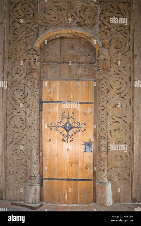Carved Wooden Portal Heddal Stave Church Heddal Stavkirke