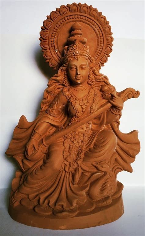 Kalabindu Ceramic Taracota Plaster Of Paris Saraswati Statue At Rs