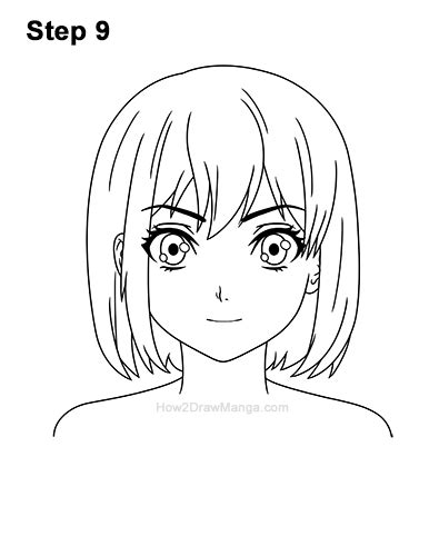 How To Draw A Manga Girl With Short Hair Front View