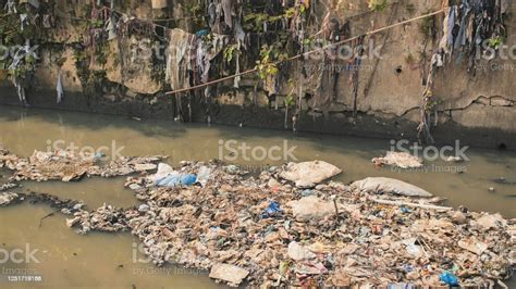 Dirty River In Dharavi Slums Mumbai India Stock Photo Download Image