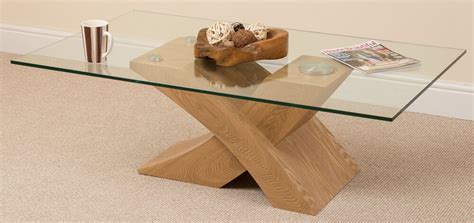 It is universally appealing and adds oodles of charm wherever it is placed. Milano Oak Glass Wood Coffee Table Cross Leg Wooden Living ...
