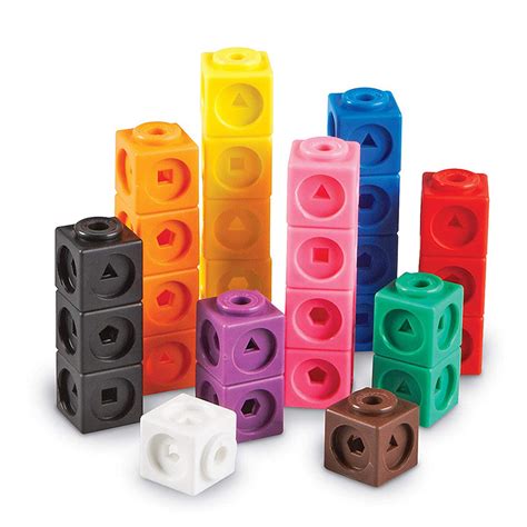 Plastic Sorting Small Cube Blocks Toys Set Counting Square Building