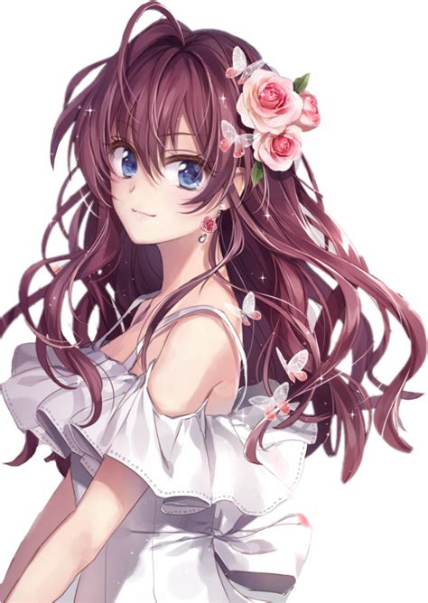 Download Girl Anime Brown Hair Sweet Smile Dress Shiki Ichinose