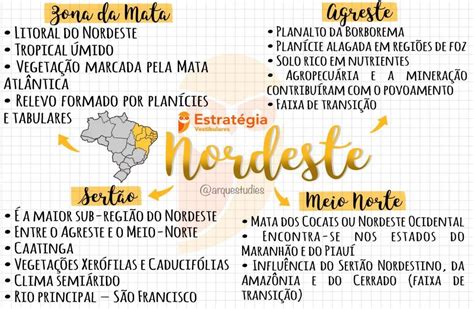Mapa Mental Do Nordeste