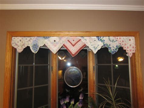 Window Valance Made From Grandmas Hankies Window Valance Decor