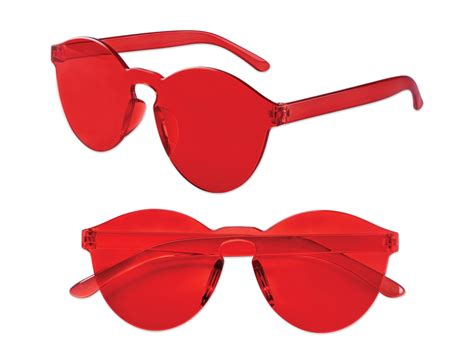 S71406 Red Solid Rimless Glasses