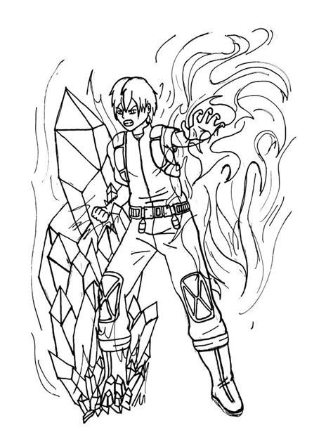 Todoroki Shouto 7 Coloring Page Anime Coloring Pages