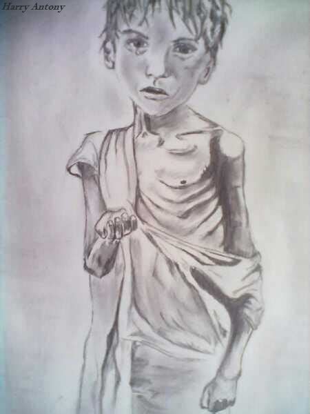 Pencil Sketch Of A Poor Boy Desi Painters