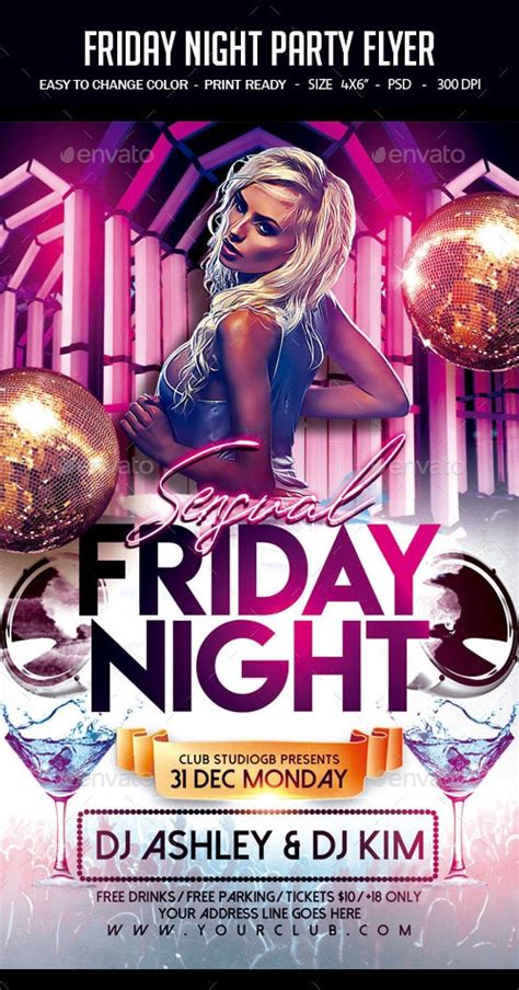 Friday Night Party Flyer Print Templates Graphicriver