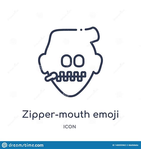 Linear Zipper Mouth Emoji Icon From Emoji Outline Collection Thin Line